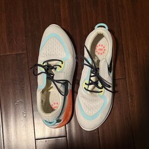 Nike White and Light Blue Athletic Shoes